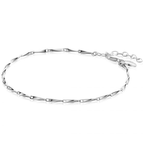 ZINZI zilveren schakel armband met glinsterende pijlvormige schakels 1,5mm breed 17,5-20cm ZIA2414