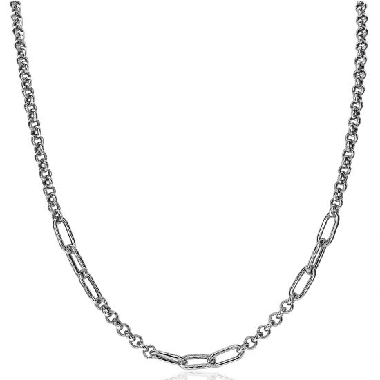 ZINZI zilveren ketting 45cm jasseron en ovale schakels 5,5mm breed ZIC2205