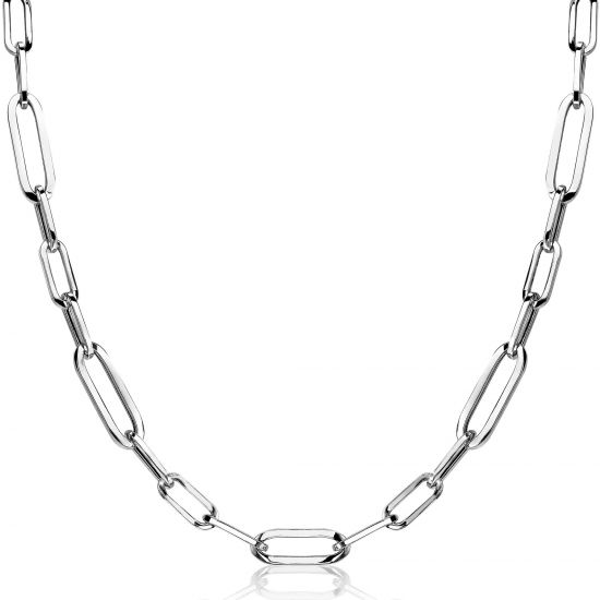 ZINZI zilveren ketting 45cm met ovale closed for ever schakels 6mm breed ZIC1990