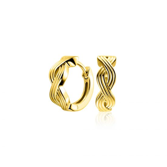 15mm ZINZI gold plated zilveren oorringen met luxe Infinity teken en klapsluiting ZIO2684