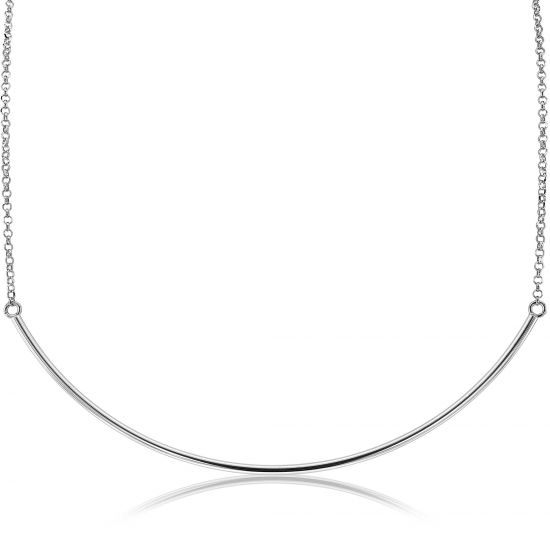 ZINZI zilveren fantasie ketting 45cm met trendy boog 11cm op de hals ZIC1405