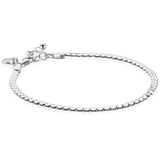 ZINZI zilveren schakel armband 3mm breed 18-21cm ZIA2647