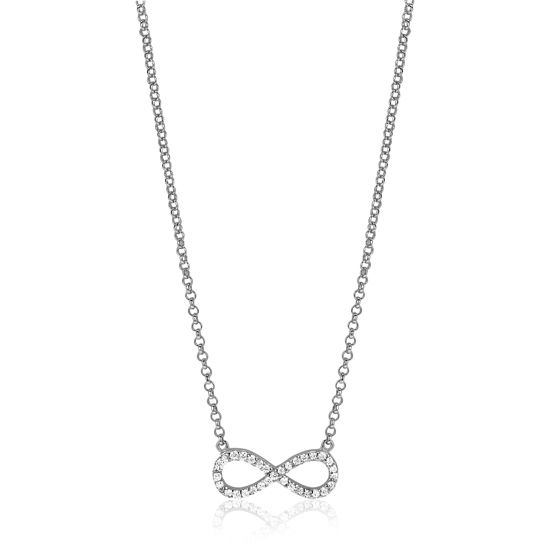 Zinzi zilveren ketting Infinity wit 42-45cm ZIC1065