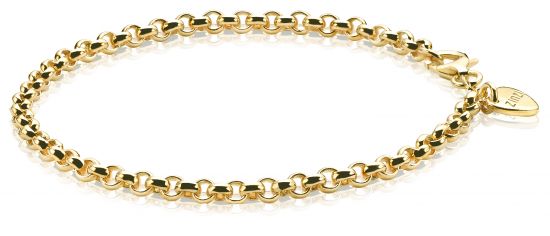 ZINZI zilveren jasseron armband geel verguld 5mm breed 19cm ZIA1009G