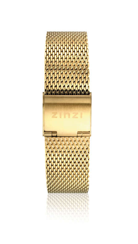 Zinzi stalen mesh horlogeband goudgekleurd 14mm LADYBAND13