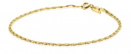 ZINZI Gold 14 karaat gouden fantasie schakel-armband 1,6mm breed ZGA295