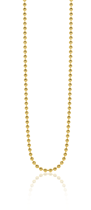 ZINZI Gold 14 karaat gouden bolletjes collier 1,3mm breed en lengte 43cm ZGC292