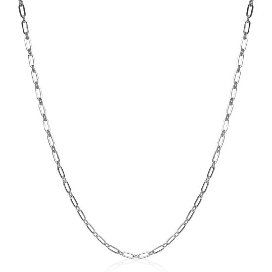 ZINZI zilveren ketting 45cm met 'paperclip' schakel 2,4mm breed ZIC2033