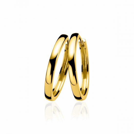 ZINZI gold plated zilveren oorringen 28 x 3mm met scharniersluiting ZIO193G