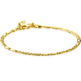 Zinzi Gold Karaat Gouden Massieve Armband Met Valkenoog Schakels En