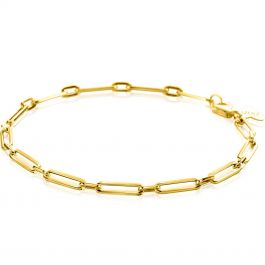 Zinzi Gold Krt Gouden Armband Met Trendy Paperclip Closed For Ever Schakels Met Tussenoog Mm