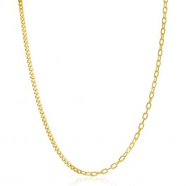 Zinzi Gold Plated Zilveren Multi Schakelketting Met Gourmet En