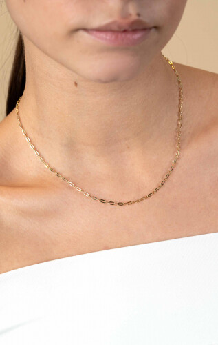 ZINZI Gold 14 karaat gouden collier met ovale schakels 2,2mm breed en lengte 43cm ZGC291