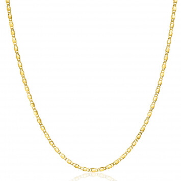 ZINZI Gold 14 karaat gouden massieve ketting met glanzende fantasie plaatjes 1,7mm breed 41-43cm ZGC497
