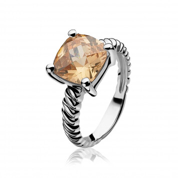 ZINZI zilveren ring champagne ZIR937C