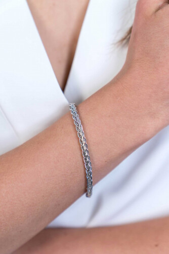 ZINZI zilveren armband vossenstaart 5mm breed 19cm ZIA2214