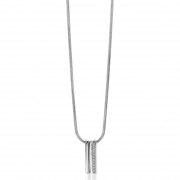 ZINZI zilveren langwerpige rechte hanger 15mm witte zirconia ZIH2126 (zonder collier)