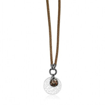 Zinzi bruin lederen collier 90cm ZIC846BR