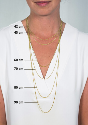 80cm ZINZI zilveren gourmet ketting gold plated. ZILC-G80G