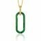 ZINZI grote ovale hanger 38mm in trendy malachiet groen en luxe goldplated hangoog ZIH2456G (zonder collier)