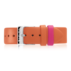 Zinzi Retro leren horlogeband oranje stalen sluiting 18mm RETBAND26
