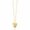 ZINZI Gold 14 krt gouden ketting 45cm met bewerkt hart hanger 15mm ZGC340