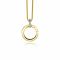 17mm ZINZI gold plated zilveren ronde hanger met sluitring ZIH2060Y (zonder collier)