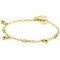 ZINZI gold plated zilveren schakel armband 9mm breed met witte zirkonia's en gladde bolletjes 17-19cm ZIA2658