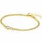 ZINZI gold plated zilveren gourmet armband met vierkante zetting bezet met witte zirconia 16-19cm ZIA2417Y
