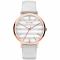 ZINZI Retro horloge grijs-wit gestreepte wijzerplaat roségoudkleurige kast leren mesh band lichtgrijs 38mm extra dun ZIW420LG