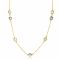 ZINZI gold plated zilveren ketting met ronde en vierkante zettingen jeansblauw en witgrijs 42-45cm ZIC2526G