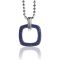 Zinzi zilveren vierkante hanger blauw ZIH1159B 