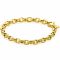 ZINZI gold plated zilveren brede schakelarmband (6mm breed) met luxe jasseron schakels in glad en bewerkt 20cm ZIA2638