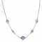 ZINZI zilveren collier afwisselend blauw 45cm ZIC1870