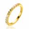 ZINZI gold plated zilveren aanschuifring 2mm breed bezet met champagne, peridot en witte zirconia's ZIR2612