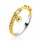 ZINZI gold plated zilveren ring met gourmet en paperclip schakel en bolletjes hanger ZIR2521G