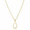 ZINZI gold plated zilveren jasseron ketting met open druppelvormige hanger (10mm) 42-45cm ZIC2635