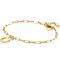 ZINZI gold plated zilveren paperclip schakelarmband met trendy slotje als bedeltje 16,5-19,5cm ZIA2355G