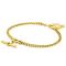 ZINZI gold plated zilveren gourmet armband met trendy kapittelstokje en open rondje 16,5-19,5cm ZIA2359