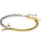 Zinzi zilveren bicolor armband met trendy jasseron en gold plated gourmet schakels, met kapittel-sluiting 17-20cm ZIA2387