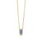 ZINZI gold plated zilveren jasseron ketting met rechthoekige blauwe steen 42-45cm ZIC-BF51
