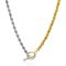 ZINZI gold plated zilveren ketting met 3,7mm brede koord schakel bicolor en trendy kapittel sluiting 42-45cm ZIC2288