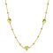 ZINZI gold plated zilveren ketting met bolletjes en rond groen Swarovski crystals 42-45cm ZIC2348