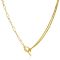 ZINZI Gold Plated Zilveren Multi Look Ketting 42cm Met Twee Trendy Schakels En Kapittel Sluiting