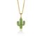 ZINZI zilveren cactus hanger in 14K geel verguld groen 18mm ZIH2085 (zonder collier)