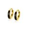 ZINZI gold plated zilveren luxe oorringen met zwart emaille 14x3,5mm ZIO2338Z