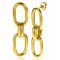 ZINZI gold-plated zilveren grote ovale oorsieraden 50mm met trendy paperclip schakels ZIO2350G
