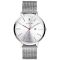 Zinzi Retro horloge zilvergekleurde wijzerplaat en kast stalen mesh band 38mm extra dun ZIW402M
