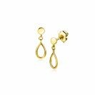 13mm ZINZI Gold 14 krt gouden oorstekers met hangende open druppelvorm ZGO521