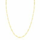 ZINZI Gold 14 krt gouden massieve ketting met glanzende lange ruitvormige schakels 3mm breed 45cm ZGC492
